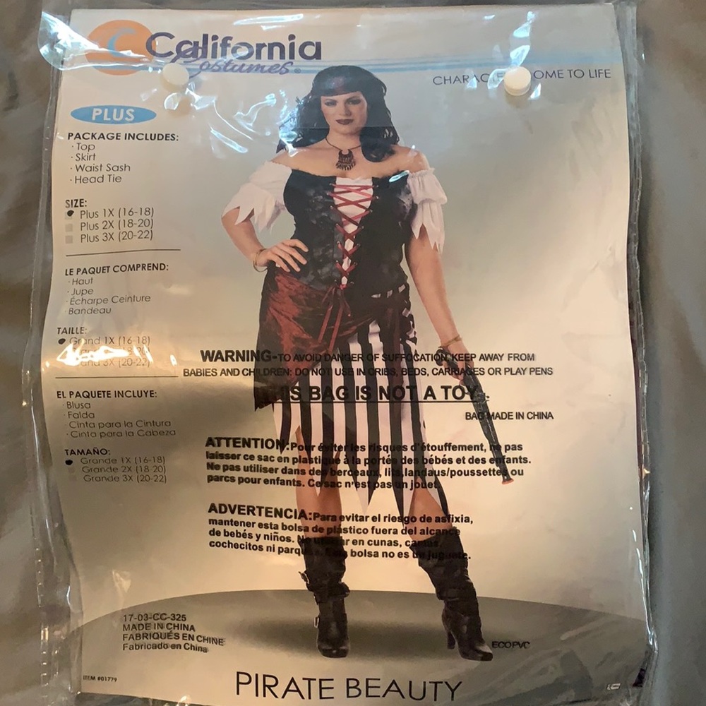 Pirate beauty costume Plus 1X